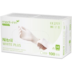Bild von Medi-Inn Nitril White Plus Einmalhandschuhe puderfrei Größe XL 100