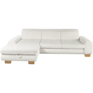 Set One by Musterring Ecksofa »SO 3400 Sitzhöhe 47cm oder 49cm, Sitztiefe verstellbar, B/T: 307/195cm« whlw. mit Funktion, Kaltschaum, in Cord, rose, Sitzhöhe 47