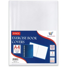 A4 Heftumschlag aus Kunststoff, transparent, für Schule, Notizbuch, Schutzhülle, 30 cm x 21 cm (A4-Größe, 6 Stück)