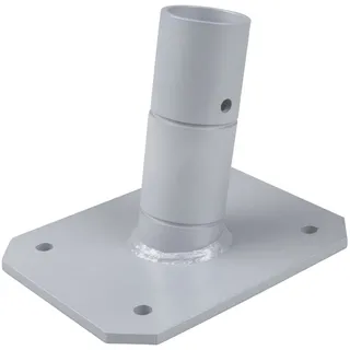 WINDHAGER Terrassenhalterung Premium, Sonnensegel Befestigung, Halterung für Segel, Sonnensegelmast, witterungsbeständig, 10708, Silber