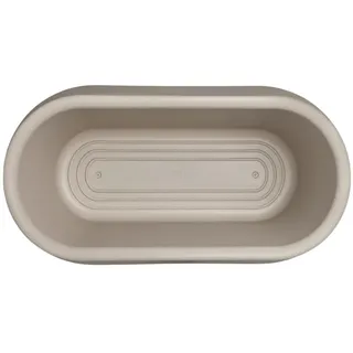 elho Pure Cone Long Wheels 75 - Blumenkasten für Innen & Außen - Recyceltem Plastik - L74.0 x H35.8 cm - Beige/Balanced Beige