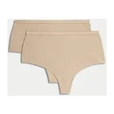 Womens M&S Collection 2pk Light Control No-VPL Thong - Rose Quartz, Rose Quartz - 18