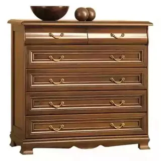 Schubladen Kommode Echtholz Schrank Eiche Massivholz Kommoden Sideboard Neu - Braun