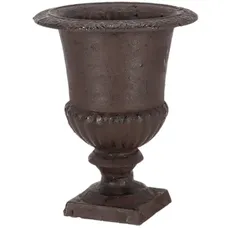 Esschert Design Blumentopf, Übertopf Französische Vase, Amphore auf Sockel, Größe S, ca. 17 cm x 17 cm x 22 cm