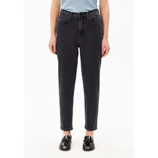 MAIRAA HIGH WAIST MOM JEANS | recycelter Baumwoll Mix Comfort Stretch - schwarz (34-32)