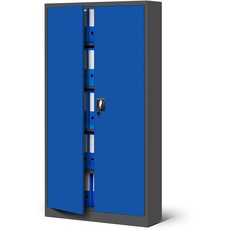 Bild Aktenschrank Büroschrank Stahlschrank (Anthrazit-Blau)