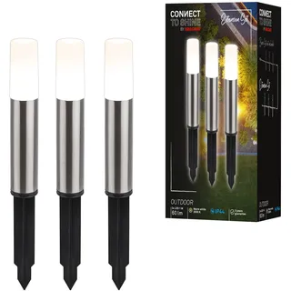 Briloner Wegeleuchte Edelstahl 36,5 cm 3er Set IP44 schwarz