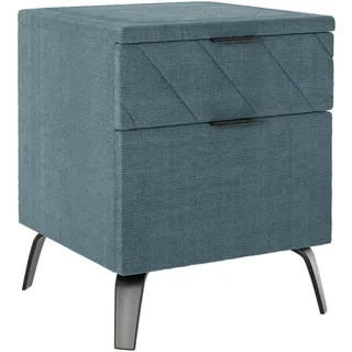 Esposa Nachtkästchen , Petrol , Metall , 2 Schublade(n) Schubladen , 44x55x44 cm , Typenauswahl , Schlafzimmer, Nachtkästchen