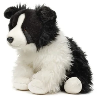 Uni-Toys - Border Collie schwarz-weiß, sitzend (ohne Leine) - 26 cm (Höhe) - Plüsch-Hund - Plüschtier, Kuscheltier