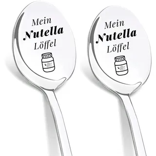 DIKARIYA Mein Nutella Löffel, Muttertagsgeschenk für Mama, Löffel mit Gravur Erdnussbutter Liebeslöffel, Jahrestag Geschenke für Sie Ihn, Liebe Geschenke für Mutter Frauen Freunde Familie Liebhaber
