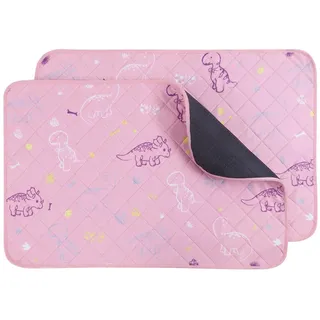 IEUUMLER 2 Stück Welpenunterlagen Waschbar für Hunde, Wiederverwendbar und Schnell Absorbierend PIPI Matten Trainingseinlagen für Laufstall/Autositz/Sofa FC013 (2pcs Rosa, 91*104cm-2pcs)