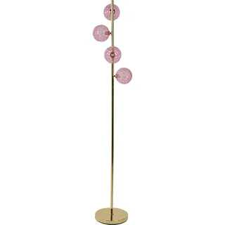 BELIANI Stehlampe Rosa u. Gold aus Glas Rund 4 Kugel Schirme 4-Flammig Glamourös Eleganter Stil Modernes Design für Wohnzimmer Schlafzimmer Flur - Rosa, Gold