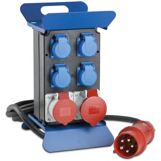 as - Schwabe Stromverteiler STECKY 2 - CEE Stecker 400V/32A/5polig - 4x Schuko Strom IP44