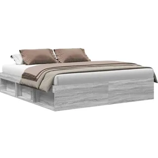 vidaXL Bettgestell Grau Sonoma 180x200 cm - Grau