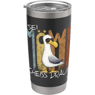 Sei Möwe Scheiß Drauf Nordsee Ostsee Voll Scheißegal Möwe Doppelwandiger Edelstahl-Thermobecher