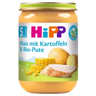 Hipp Mais mit Kartoffelpüree und Bio-Pute, 6er Pack (6 x 190g)