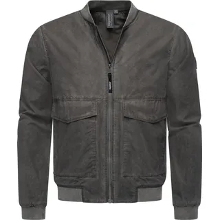 Ragwear Bomberjacke "Outdoorjacke Daq" ohne Kapuze lässige Herren Jacke kurz mit Rippstrickbündchen, grau