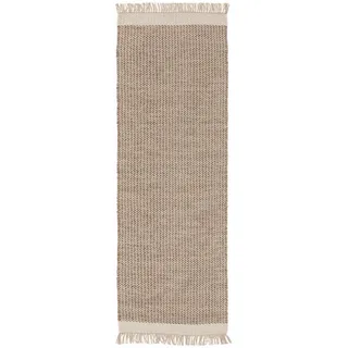 benuta Pure Wollteppich-Läufer Kim Beige 80x250 cm , Textil , Grafikmuster , Rechteckig , 80x250 cm , Gots , pflegeleicht , Teppiche und Böden, Teppiche, Teppichläufer, Läufer