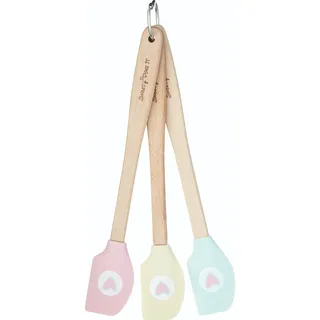 KitchenCraft Sweetly Does It Mini Spatulas, 3er Set, spülmaschinenfest, Silikon Mini Spatel Teigschaber, 28 x 18 x 18 cm, 1 Set