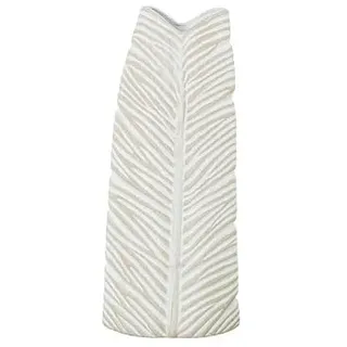 DRW Bodenvase aus Keramik, wasserdicht, in Weiß und Beige, 50 x 22 x 15 cm