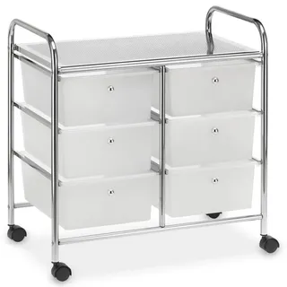 Idimex Badrollwagen Gina , Transparent , Kunststoff, Metall , Mode , Rechteckig , 64x65x39 cm , Badezimmer, Badezimmerregale, Badregale