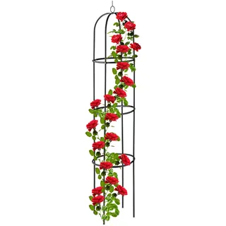 Relaxdays Rankhilfe Obelisk 40 x 190 x 40 cm Schwarz