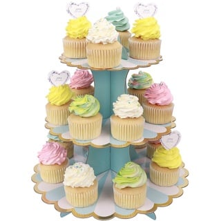 MengH-SHOP Tortenständer 3 Etagen Cupcake Ständer Muffin Ständer aus Karton für Hochzeit Party Geburtstag Baby Duschen Kuchen Dessert Torten Etagere