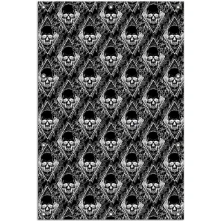 Wallario Outdoor-Poster für Garten oder Balkon, Motiv Totenkopf-Muster, in ca. 80 x 120 cm
