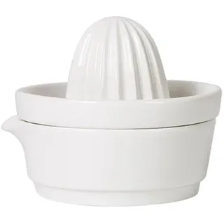 Unyqoos® Keramik-Handzitruspresse – manuelle Zitruspresse für Orangen & Zitronen, mattes Design, langlebig, spülmaschinengeeignet, ideal für Küche & Zuhause - Weiß