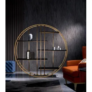 Rund Edelstahl Metall Regal Schrank Bücher Wand Schränke Büro Regale Trennwand - Gold