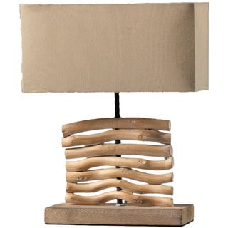 Xxxl Nachttischleuchte , Hellbraun , Holz, Metall, Textil , 12x38x24 cm , Lampen & Leuchten, Leuchtenserien