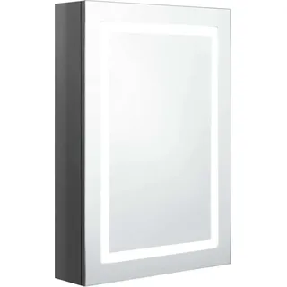 vidaXL LED-Spiegelschrank fürs Bad Glänzend Grau 50x13x70 cm - Grau