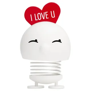 Hoptimist Love Bimble, Wackelfigur & Glücksbringer, Skandinavische Deko für Wohnzimmer, Schreibtisch, Schlafzimmer, Büro Gadget, 7,5 x 8,5 x 12 cm, Weiß