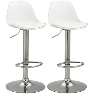 Homcom Barhocker 2er-Set mit modernem Design bis 120 kg(Ein Stuhl) Barstühle Weiß , Kunststoff , 42x104x41 cm , Esszimmer, Barmöbel, Barhocker