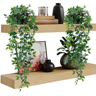 SLTAXAR 2 Stück Künstliche Hängepflanzen mit Töpfen Künstliche Hängend Eukalyptus 65cm Lang Kunstpflanzen Hängend wie echt Hängepflanze Künstlich im Topf für Hausgarten Indoor Outdoor