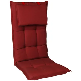 Homeoutfit24 Gartenstuhlauflagen Hochlehner, 6er Set, Rot