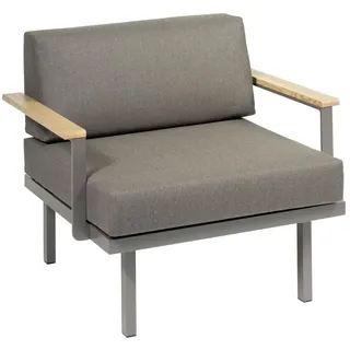 Sylt Holz Modul 75 x 85 cm Sessel - 08 - grau metallic D12 - darktaupe