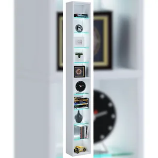 VCM Rasato XL Standregal 21 x 14 x 155 cm Weiß