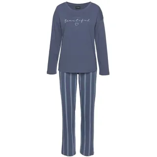 VIVANCE DREAMS Damen Pyjama blau-gestreift Gr.36/38