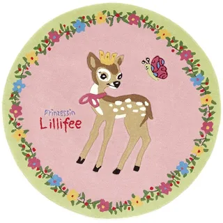 Prinzessin Lillifee Kinderteppich »LI-2935-01«, rund, 10 mm Höhe, Konturschnitt, brillante Farben, Kinderzimmer Prinzessin Lillifee rosa Ø 130 cm   1 St.