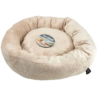 LOVE STORY Donut-Kissen, Durchmesser 50 x 16 cm, Boho, Katze Senf