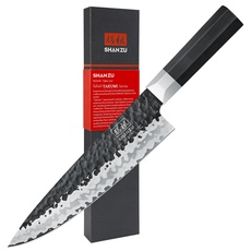 SHAN ZU Japanisches Kochmesser, 7 Schichten 9Cr18MoV-Küchenmesser Gyuto Messer, Superscharfes Chefmesser Profi Fleischmesser mit G10-Fiberglasgriff