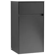 Bild von Collaro Seitenschrank 404x748x349 mm, 1 Tür und 1 Schublade Anschlag (Scharnier) links, C03200, Farbe: Front/Korpus: Black Matt Lacquer, Griff: Black Matt