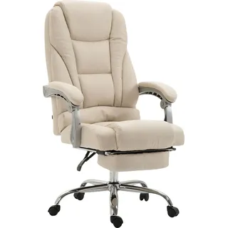 CLP Bürostuhl Pacific Stoff mit ausziehbarer Fußstütze,creme - Creme