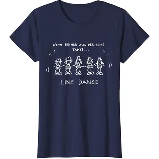 Linedance Line Dance Country Fashion America Western T-Shirt, Damen, Marineblau, 3XL