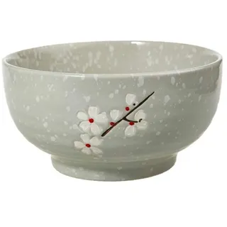 lachineuse–Große japanische Ramen-Schale–Ø 16,5 cm–1000 ml–Kirschblüten | Grauton – Schale für Nudeln, Frühstück & Suppe – Asiatische & japanische Deko – Geschenk: Japanisches Geschirr