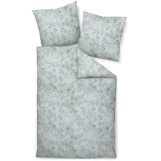 JANINE Bettwäsche Cortina 71003 salbeigrün 155x220 cm - 80x80 cm,