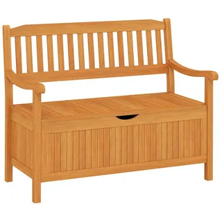 Costway Gartenbank Holz mit Stauraum, Holzbank für 2-Sitzer bis 360kg belastbar, Truhenbank