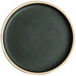 Olympia FA321 Canvas Flacher Runder Teller, Dunkelgrün, 18cm, 6 Stück