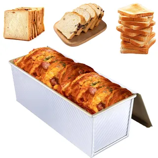 HEIYUET 1000G Toastbrot Backform mit Deckel, 34 x 13,5 x 12cm Toast Backform mit Deckel, 1kg Brotbackform Kastenform, Antihaft Toastbackform Brotbackformen für Toast Brot Gebäck